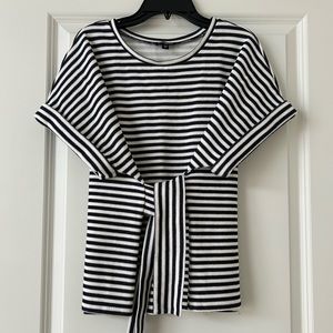 Striped navy blue and white blouse
